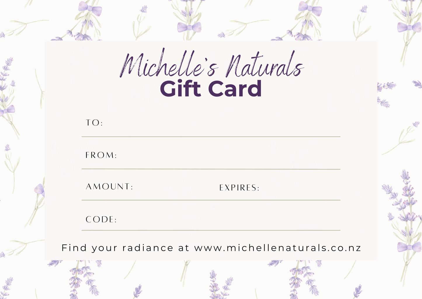 Michelle's Naturals Gift Card